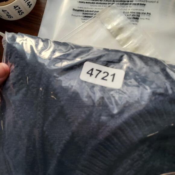 J Crew Sweater Men Extra Large Navy Blue Fisherman Textured Knit Cotton Crewneck - Picture 9 of 9